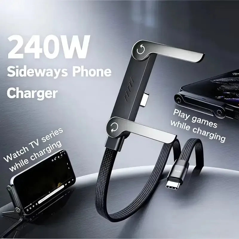 2 In 1 Type C Fast Charging Cable+Mobile Stand (240W)