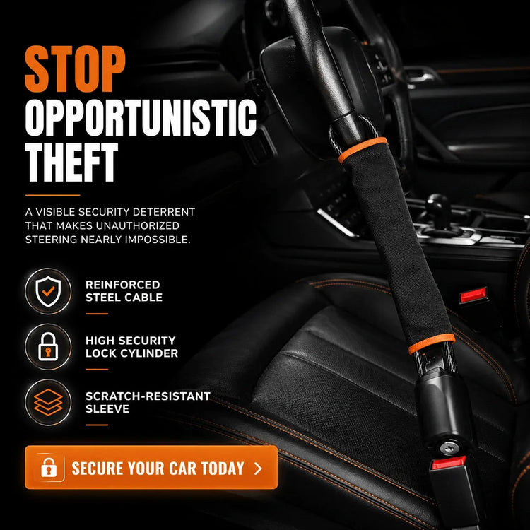 Car Seat Belt Steering Wheel Anti-Theft Locking Device