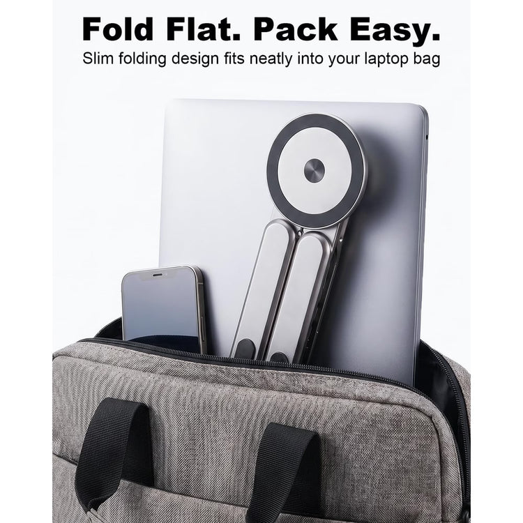 4-in-1 Foldable Laptop Stand, 8-Level Adjustable Riser, Magnetic Phone Holder for Desk, Home Office And Travel
