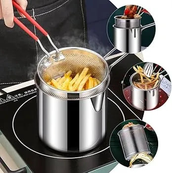 Stainless Steel Deep Fry Pot with Strainer Basket