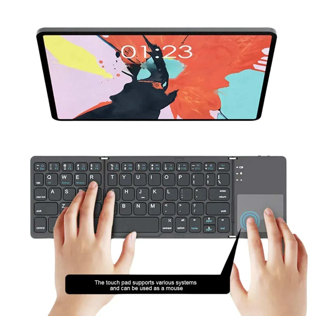 Foldable Bluetooth Keyboard with Touchpad