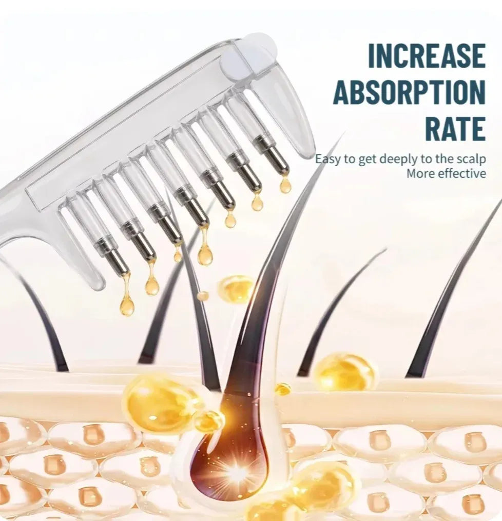 2-in-1 Hair Oil Applicator Comb with Roller Ball