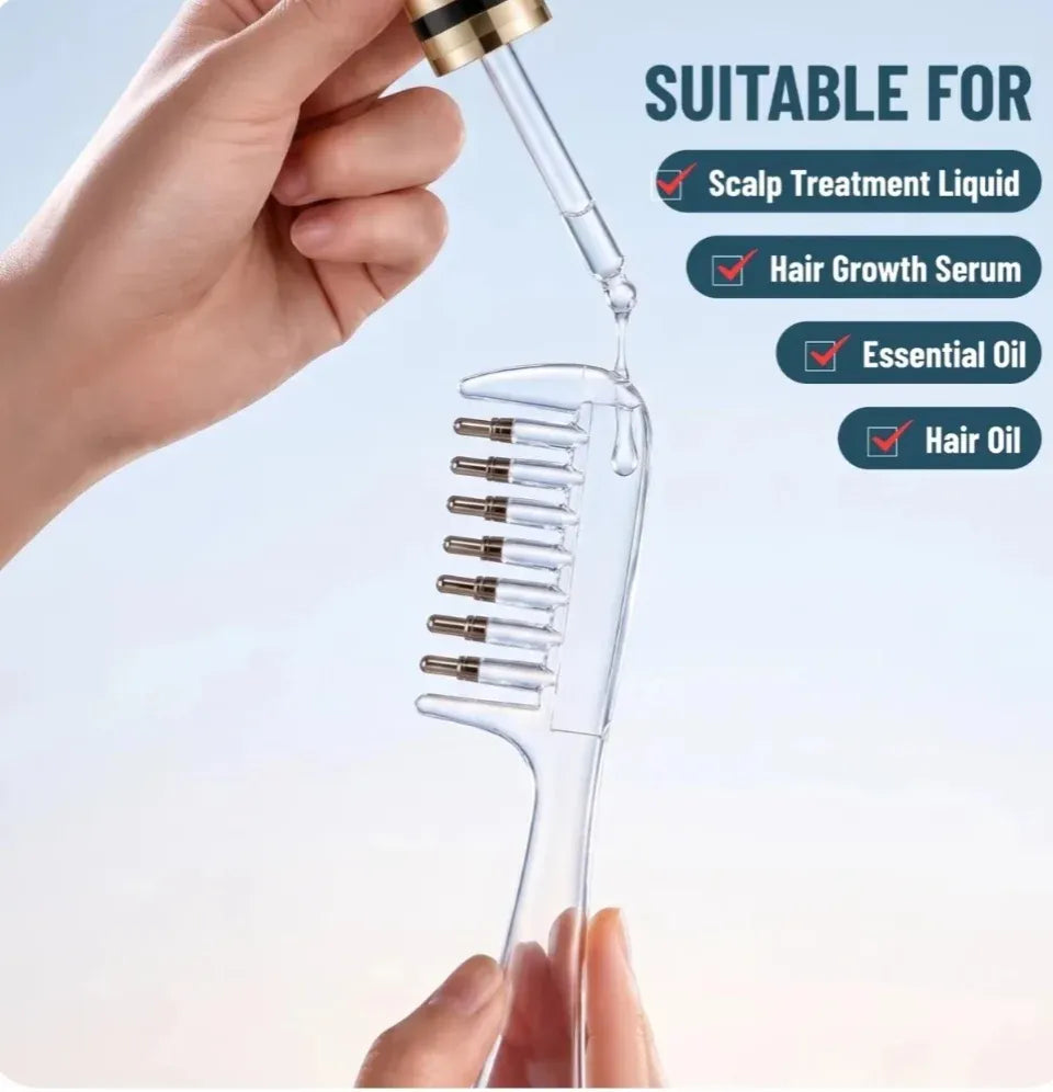 2-in-1 Hair Oil Applicator Comb with Roller Ball
