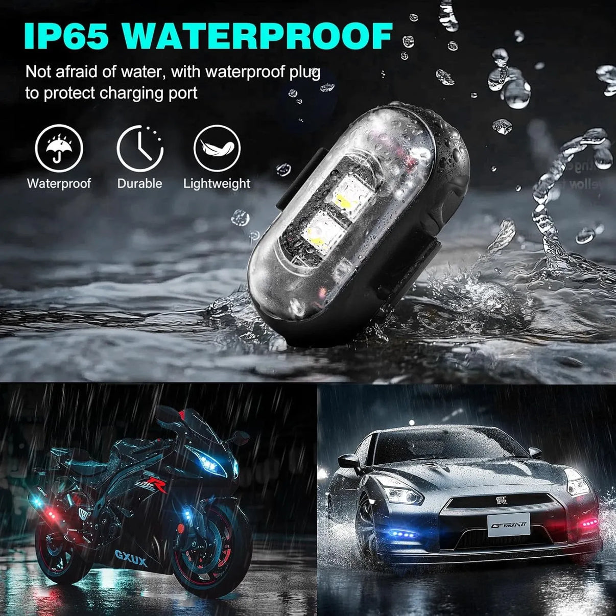 7 Colors LED Interior Car Lights  (Pack of 2)