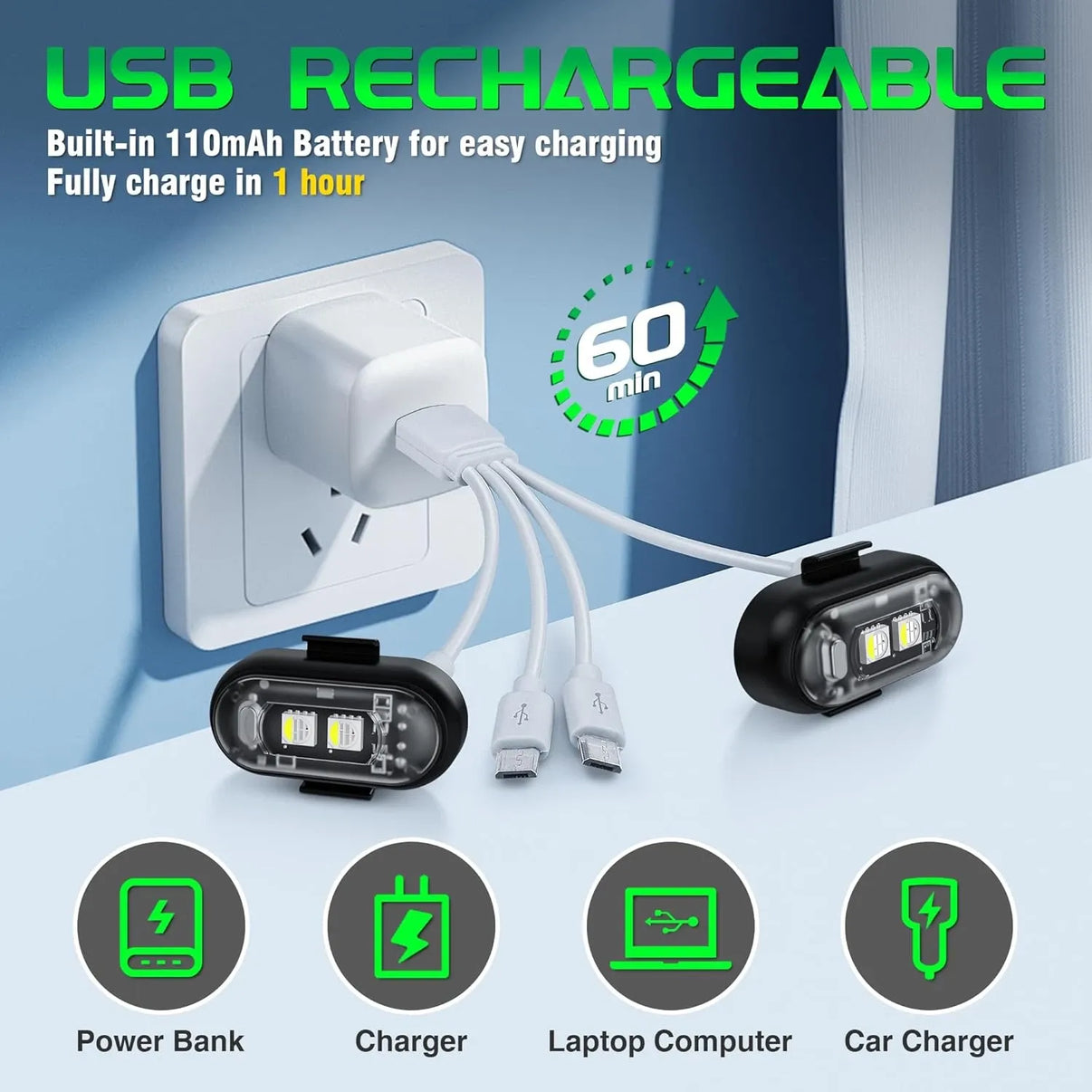 7 Colors LED Interior Car Lights  (Pack of 2)