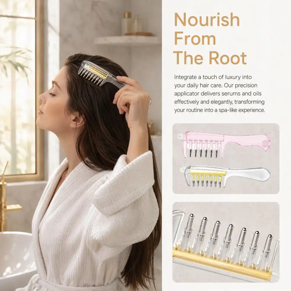 2-in-1 Hair Oil Comb with Roller Ball