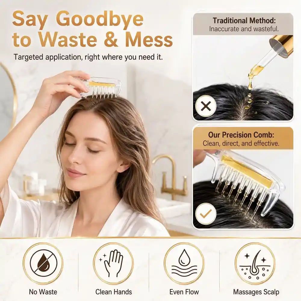 2-in-1 Hair Oil Comb with Roller Ball