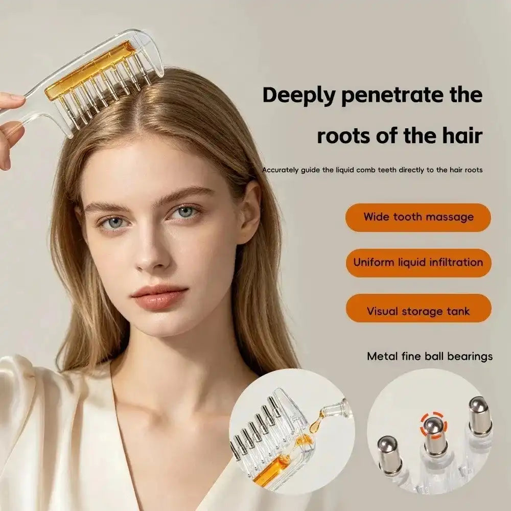 2-in-1 Hair Oil Comb with Roller Ball