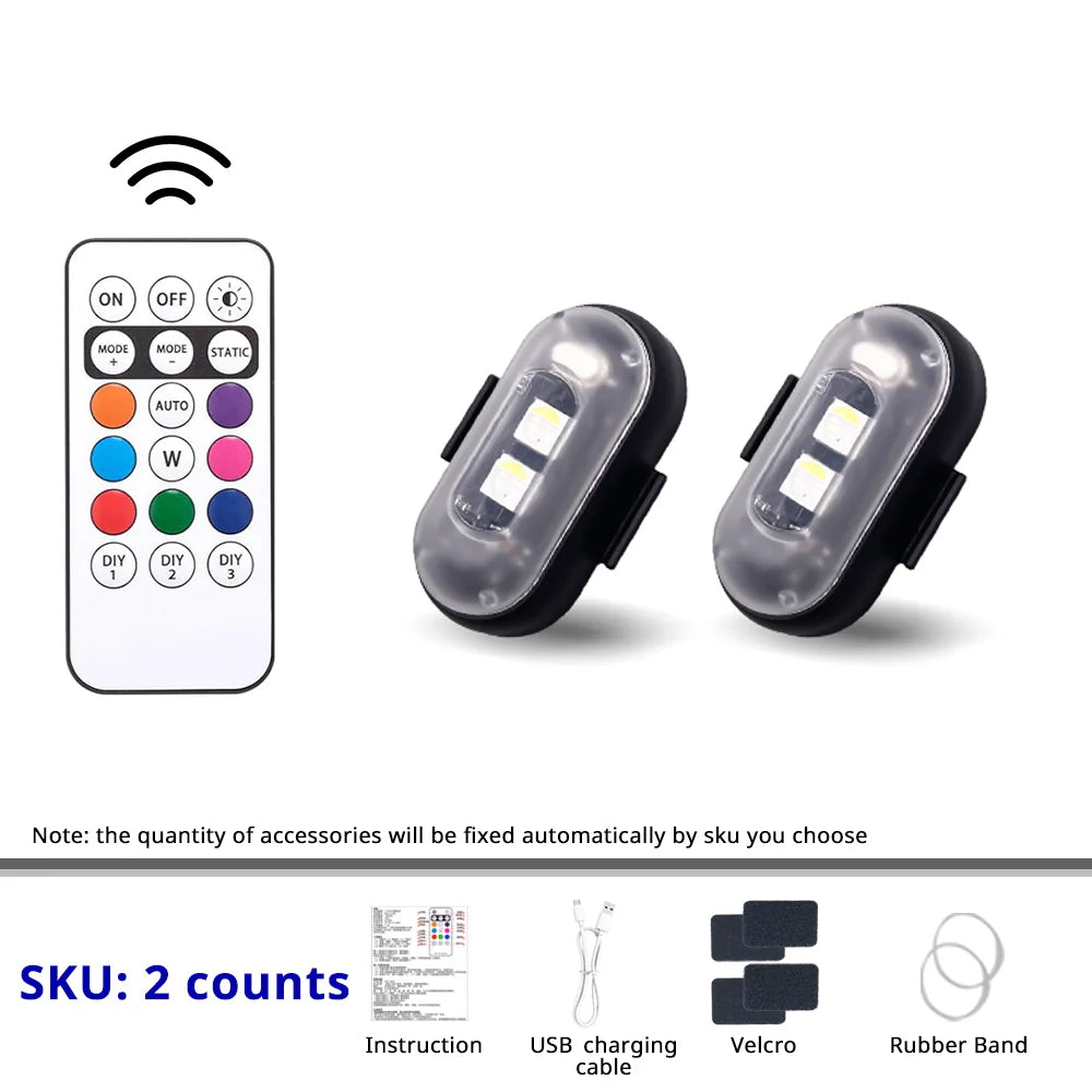 7 Colors LED Interior Car Lights  (Pack of 2)